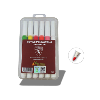 TORINO F.C. SET OF 12 COLORED MARKERS