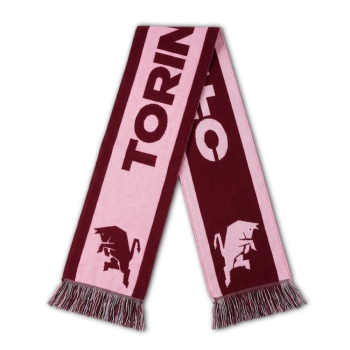 TORINO F.C. PINK AND GRANATA JACQUARD SCARF